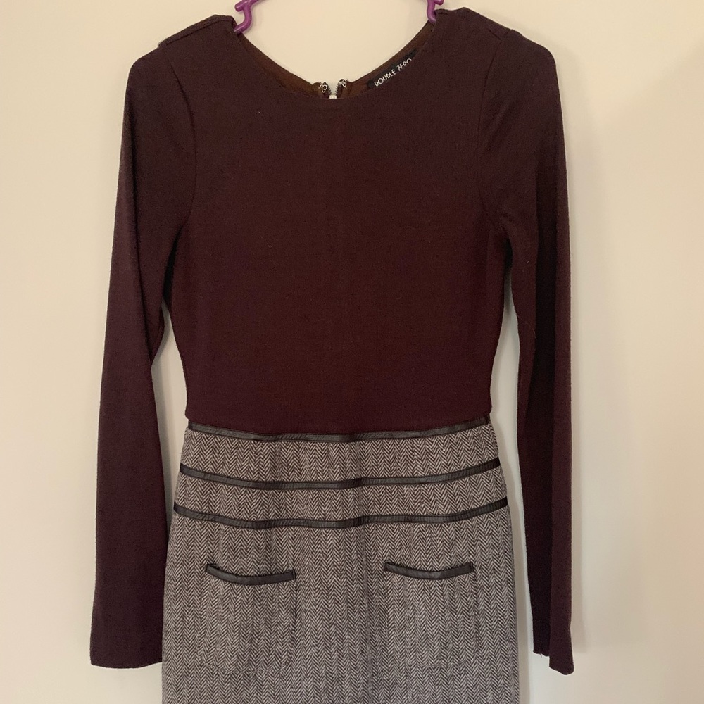 Brown long sleeve, short length dress